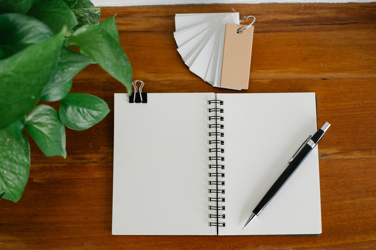 Illustrative image: materials for writing personal goals and projects.